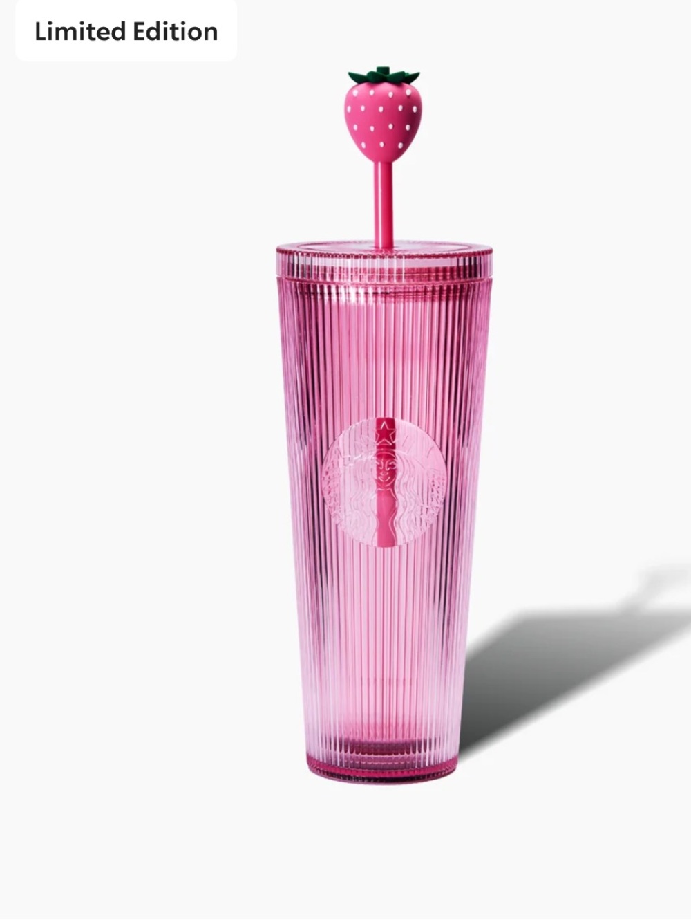 Starbucks Pink Strawberry Tumbler with Straw